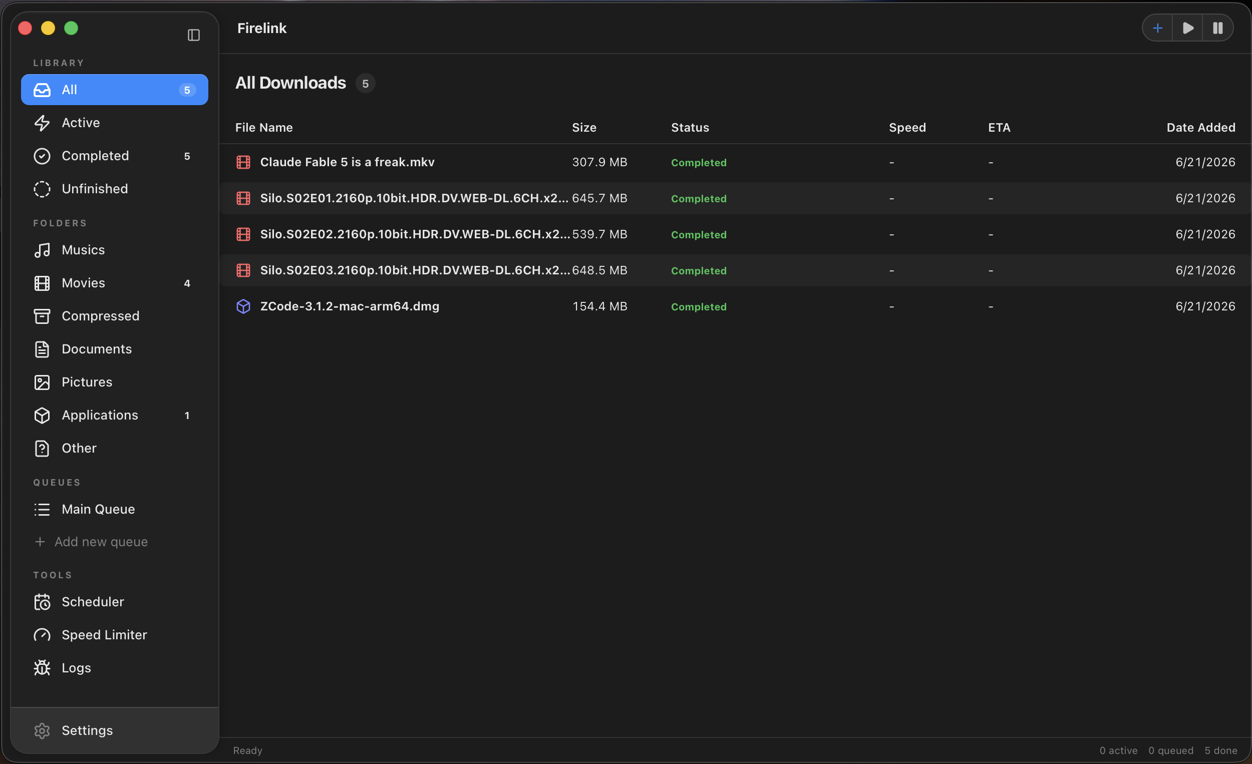 Dark Theme Main Window