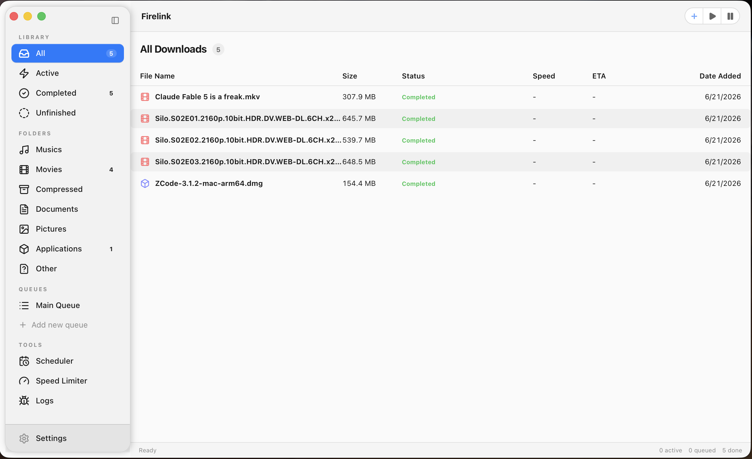 Firelink light theme main window