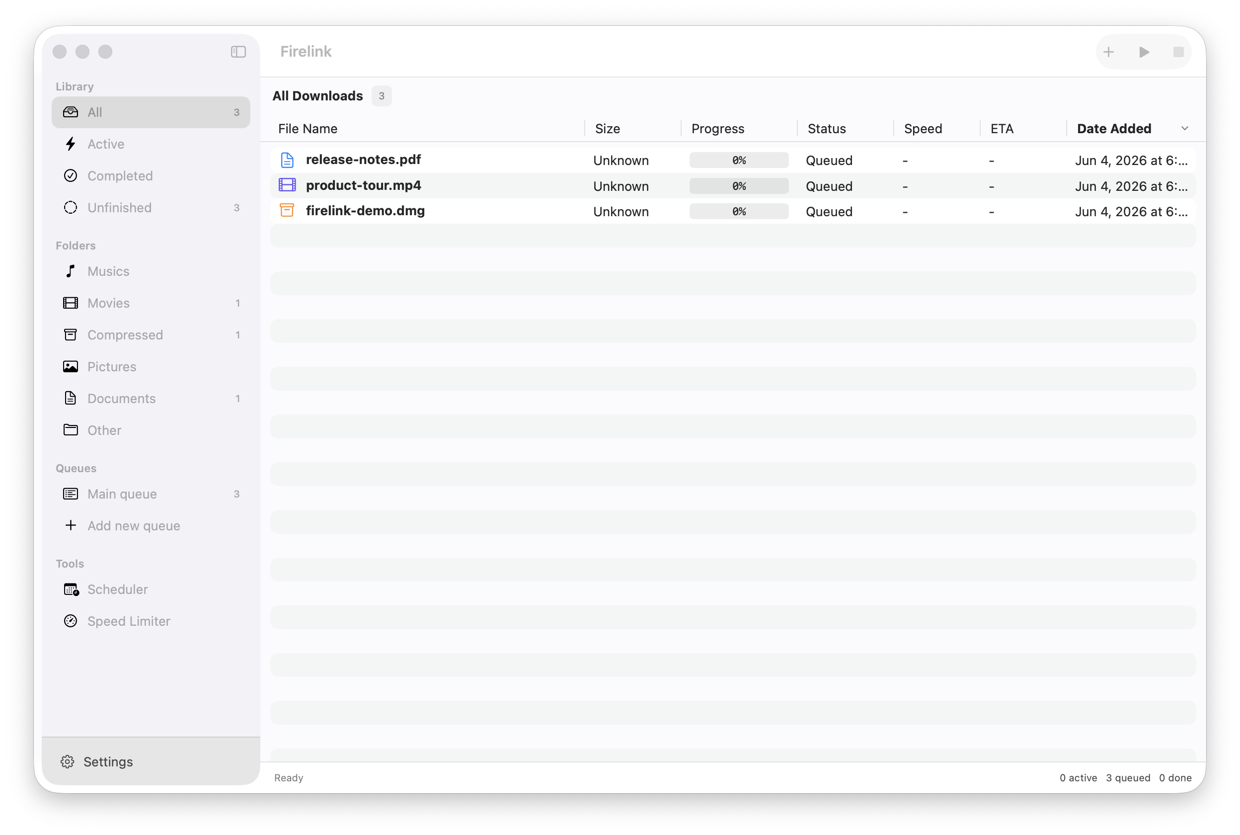 Firelink main window light theme