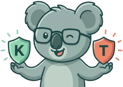 A cute koala weighing options in both hands to compare KoalaSync vs Teleparty