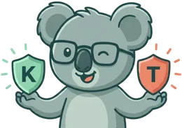 A cute koala weighing options in both hands to compare KoalaSync vs Teleparty