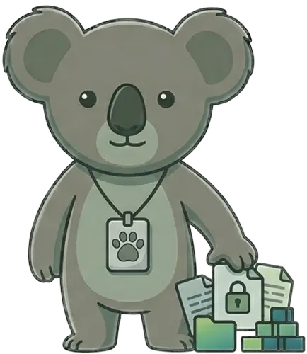 Cute Koala representing privacy and data security
