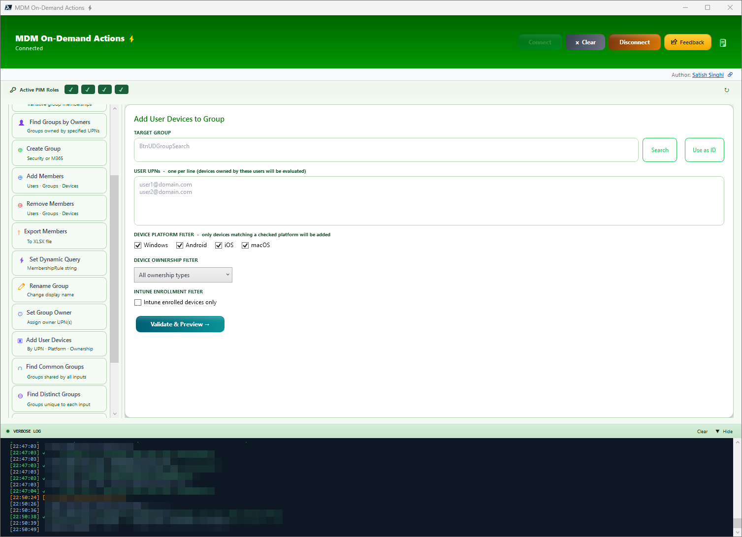 Add User Devices to Groups