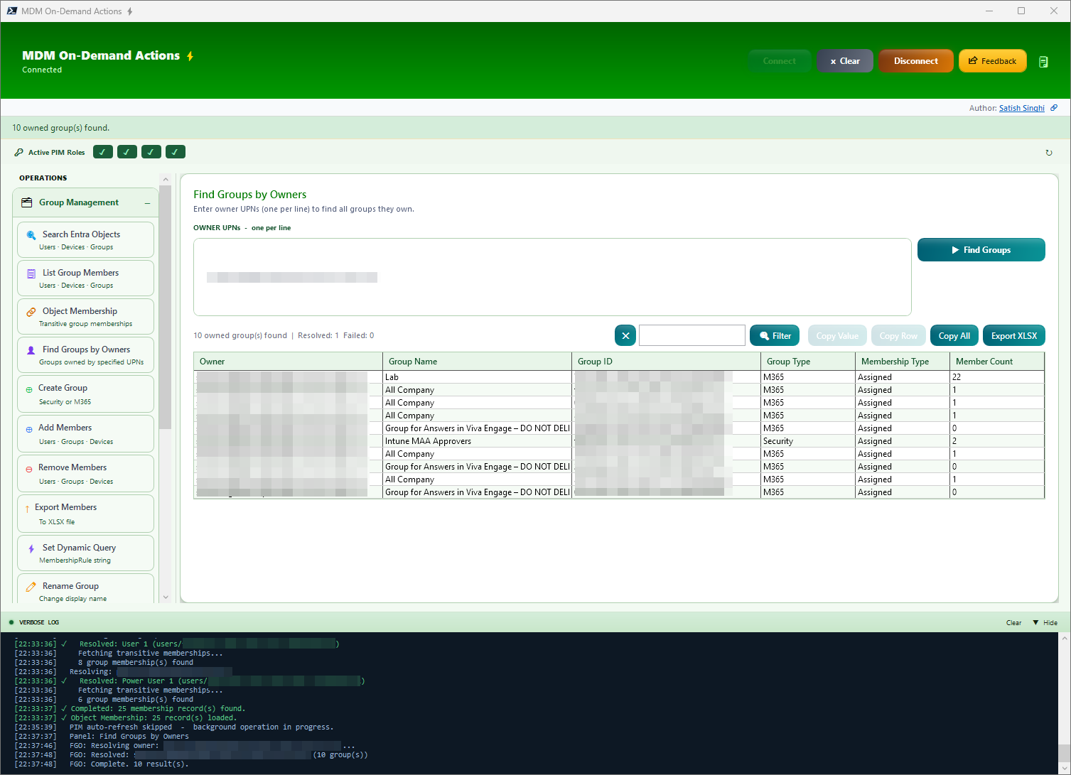Find Groups by Owners